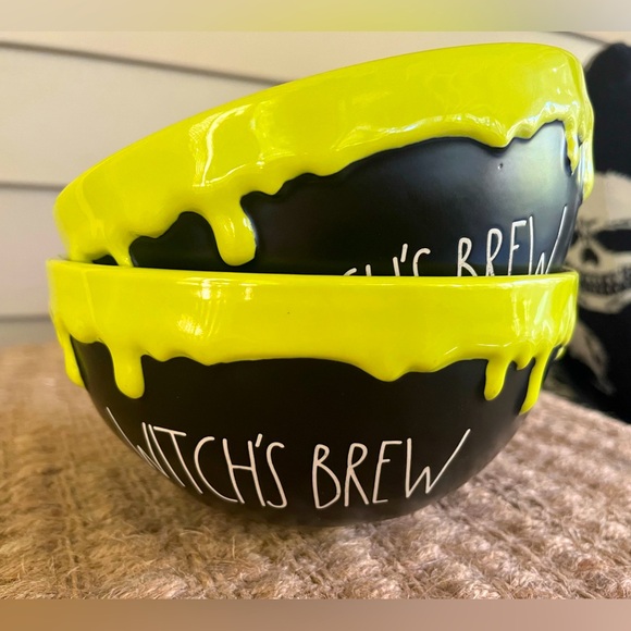 NEW 2 WITCH’S BREW Rae Dunn Black with Green Slime Halloween Bowl - Picture 2 of 8
